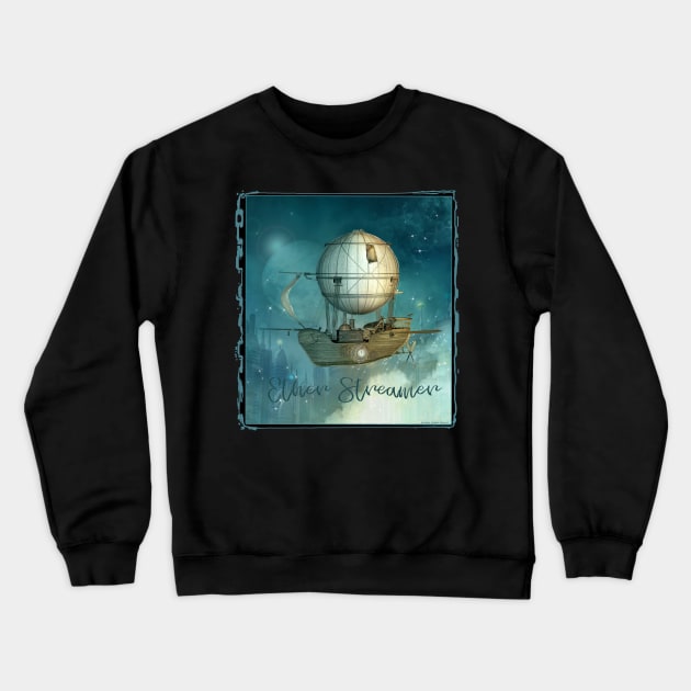 Awesome Steampunk Airship - Ether Streamer Crewneck Sweatshirt by Dibble Dabble Designs